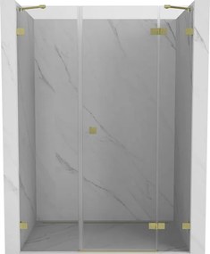 Mexen Lunar porta doccia battente destra 140 cm, trasparente, oro spazzolato - 834S-140-050-55-00-P