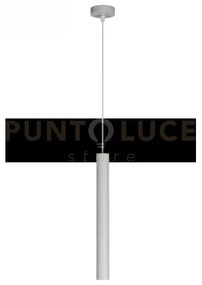 Round tube sospensione 1 luce grigio cavo cm.250 con base 1174-s1-gr