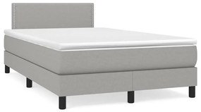 Letto A Molle Materasso E Led Grigio Chiaro 120x190 Cm Tessuto /