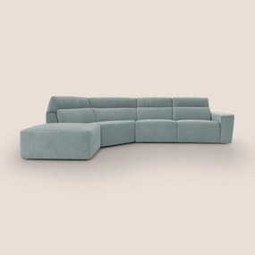 Clark Divano angolare con opzione relax elettrico in tessuto smacchiabile impermeabile T17 verde acqua