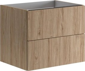 Cassettiera Opera 2 cassetti, cannettato noce naturale L59,5 H50 P45,5 cm