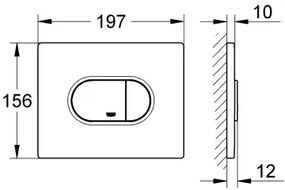 GROHE 38858SH0 - Pulsante di scarico ARENA COSMOPOLITAN 156 × 197 mm bianco