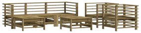 Set salotto da giardino 7 pz in legno impregnato di pino