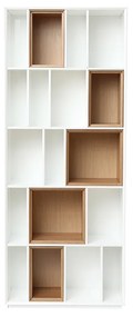 Libreria design modulabile Bianco e quercia JAZZ