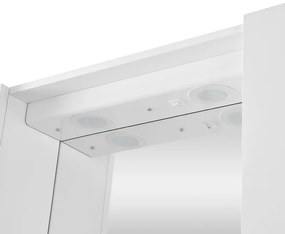 Specchio contenitore 90x60 cm bianco con LED e ripiani interni
