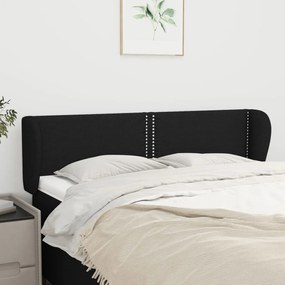 Testiera Ad Orecchio Nera 147x23x78/88 Cm İn Tessuto /