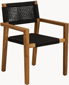 Set di 2 sedie da pranzo da giardino in legno di acacia con braccioli Anzio