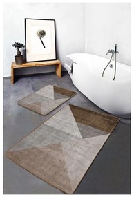 Set di tappetini per il bagno grigi/marroni in velluto 2 pz 60x100 cm – Mila Home