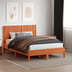 Testiera marrone cera 135 cm in legno massello di pino