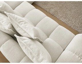 Divano angolare bianco allungabile e con contenitore (penisola a destra/a L) con rivestimento in ciniglia Everest – Bobochic Paris