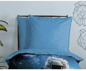 Set copripiumino e federa da bambini blu in cotone per letto singolo 140x200 cm Astronaut – Good Morning