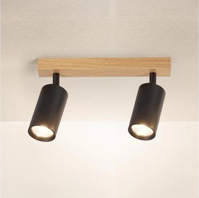 Brilagi - Faretto SELE 2xGU10/30W/230V nero/effetto rovere