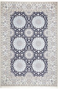 Nain Tappeto 210x310 Blu (Iran) Annodato A Mano