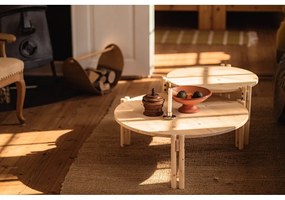 Tavolino rotondo nero in legno di pino ø 80 cm Sticks - Karup Design