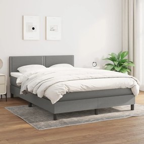 Giroletto A Molle Con Materasso Grigio Scuro 140x200cm Tessuto /
