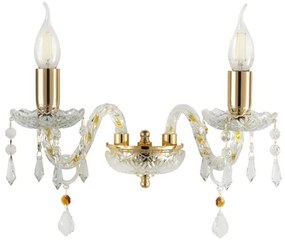 Lampada applique 35 cm in cristallo DALLAS a 2 luci ORO