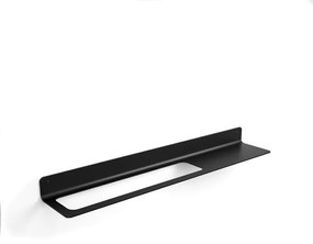 Mensola per bagno Curva con pta asciugamano 80 cm sx L 80 cm nero