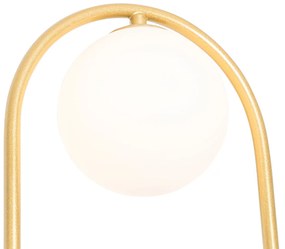 Applique Art Déco oro con vetro bianco - Isabella