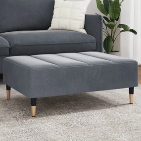 Poggiapiedi Grigio Scuro 77x55x31 Cm İn Velluto /