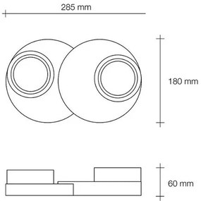 Demetra soffitto 2 luci