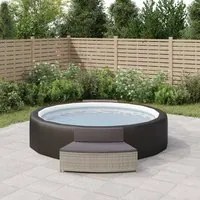 Panche per Spa con Cuscini 2 pz in Polyrattan Grigio 362263