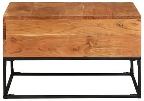 Tavolino da salotto 68x68x41 cm in legno massello di acacia