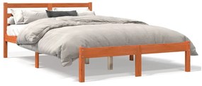 Letto Senza Materasso Marrone Cera 150x200 Cm İn Legno Di Pino /