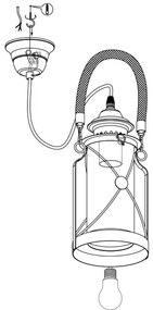 Eglo 49213 - Lampadario BRADFORD 1xE27/60W/230V