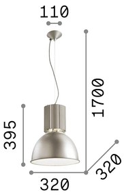 Sospensione Industrial-Minimal Hangar Metallo Nero 1 Luce E27