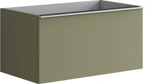 Cassettiera Pixel plain con 2 cassetti  L 80 x H 40 x P 45.5 cm verde salvia laccato,