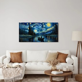 Quadro su tela – Notte stellata sul fiume