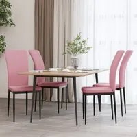 Sedie da Pranzo 4 pz Rosa in Velluto 326108