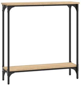 Tavolino consolle rovere sonoma 75x22,5x75cm legno multistrato