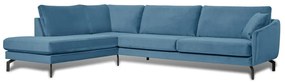 Divano angolare in velluto blu (angolo sinistro) Magic - Scandic