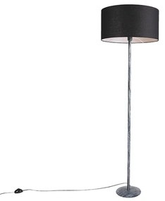 Lampada da terra grigia con paralume nero 50 cm - Simplo