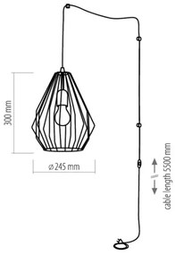 Lampadario con spina integrata BRYLANT 1xE27/60W/230V