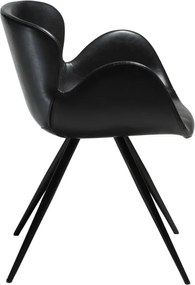 Sedia da pranzo nera in imbottito con braccioli Gaia – DAN-FORM Denmark