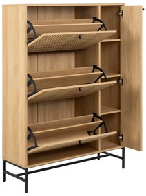 Scarpiera con ante in rovere colore naturale 99x140x35 cm Albany - Actona