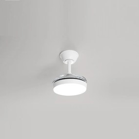 Ventilatore con struttura in metallo. Colore bianco opaco