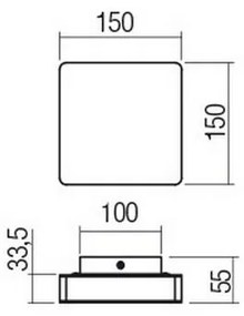 Redo 01-2384 - Applique da parete LED TABLET LED/11W/230V 3000K CRI 90 nero