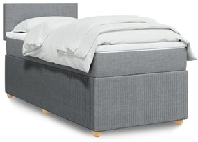 Giroletto A Molle Con Materasso Grigio Chiaro100x200 Cm Tessuto /
