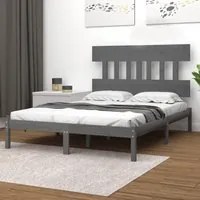 Giroletto Grigio in Legno Massello 150x200 cm 5FT King Size 3104745