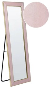 Specchio da terra velluto rosa e oro 50 x 150 cm LAUTREC Beliani
