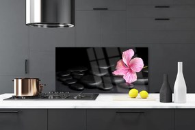 Pannello paraschizzi cucina Fiore di pietre nere 100x50 cm
