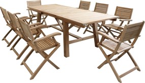 ORATOR - set tavolo in teak cm 160/240 x 90 x 77 h con 8 poltrone Orator