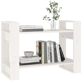 Libreria/Divisorio Bianco 41x35x57 cm in Legno Massello di Pino