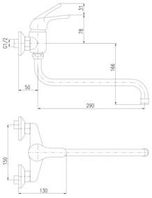 RAV Slezák SA001.5/22 - Miscelatore per lavello/lavabo SAZAVA cromo lucido