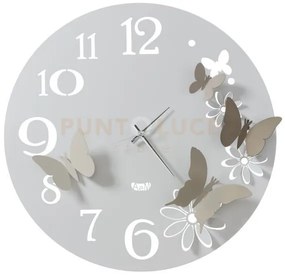 Orologio da parete particolare butterfly flowers grande bianco marm...