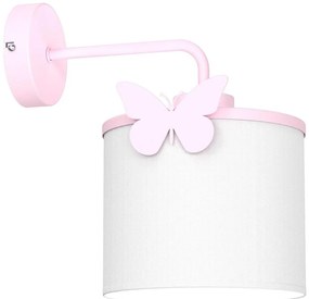 Applique per bambini SWEET 1xE27/15W/230V bianco/rosa/farfalla