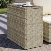 Tavolo Giardino Piano Vetro Grigio Chiaro 58x27,5x55 Polyrattan 366189